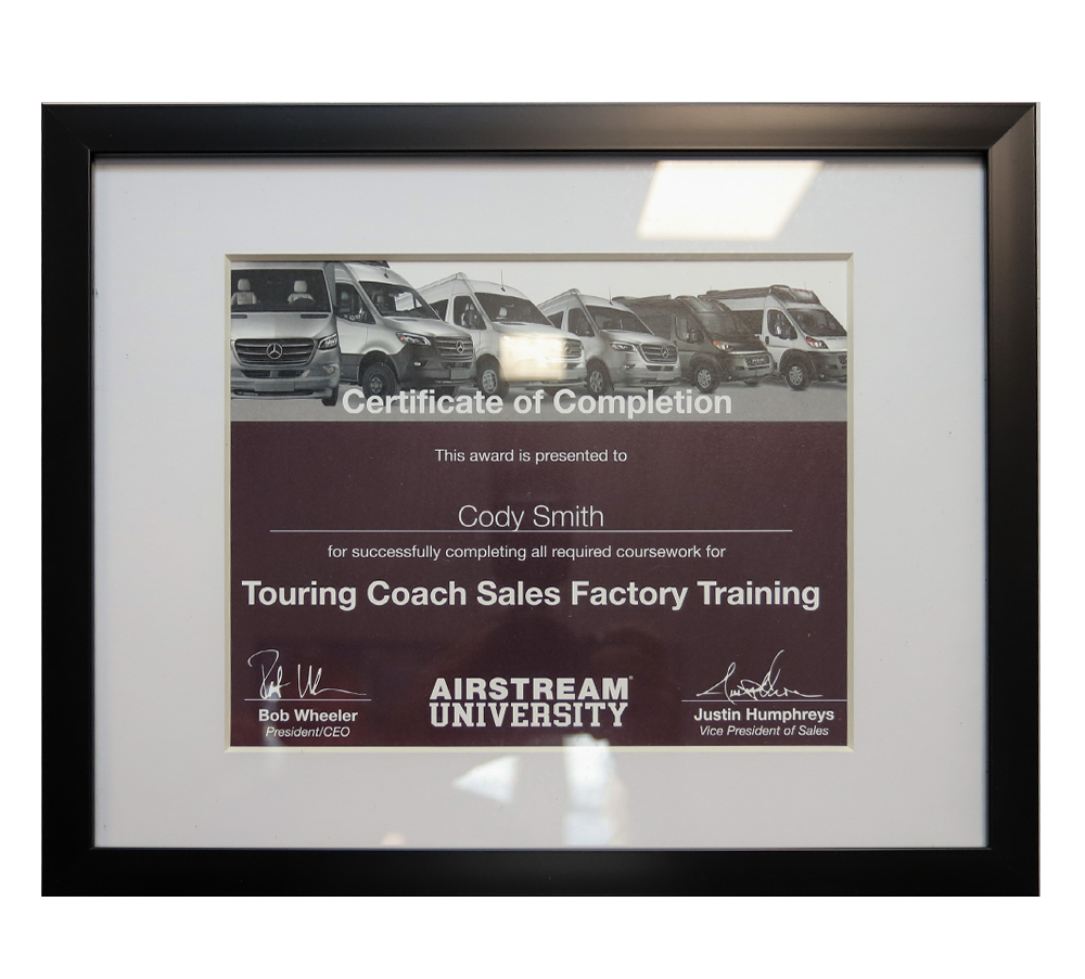 Cody's Touring Coach Certificate